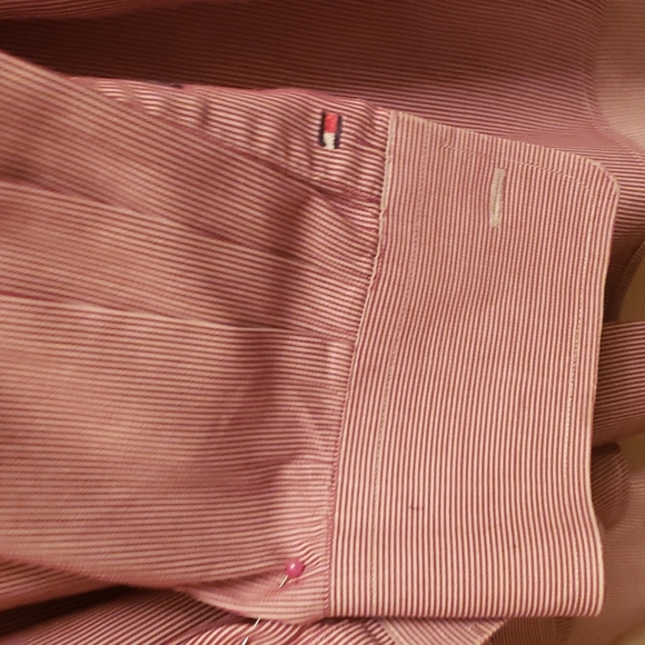 Tommy Hilfiger Striped RED Dress SHRIT - Picture 3 of 3